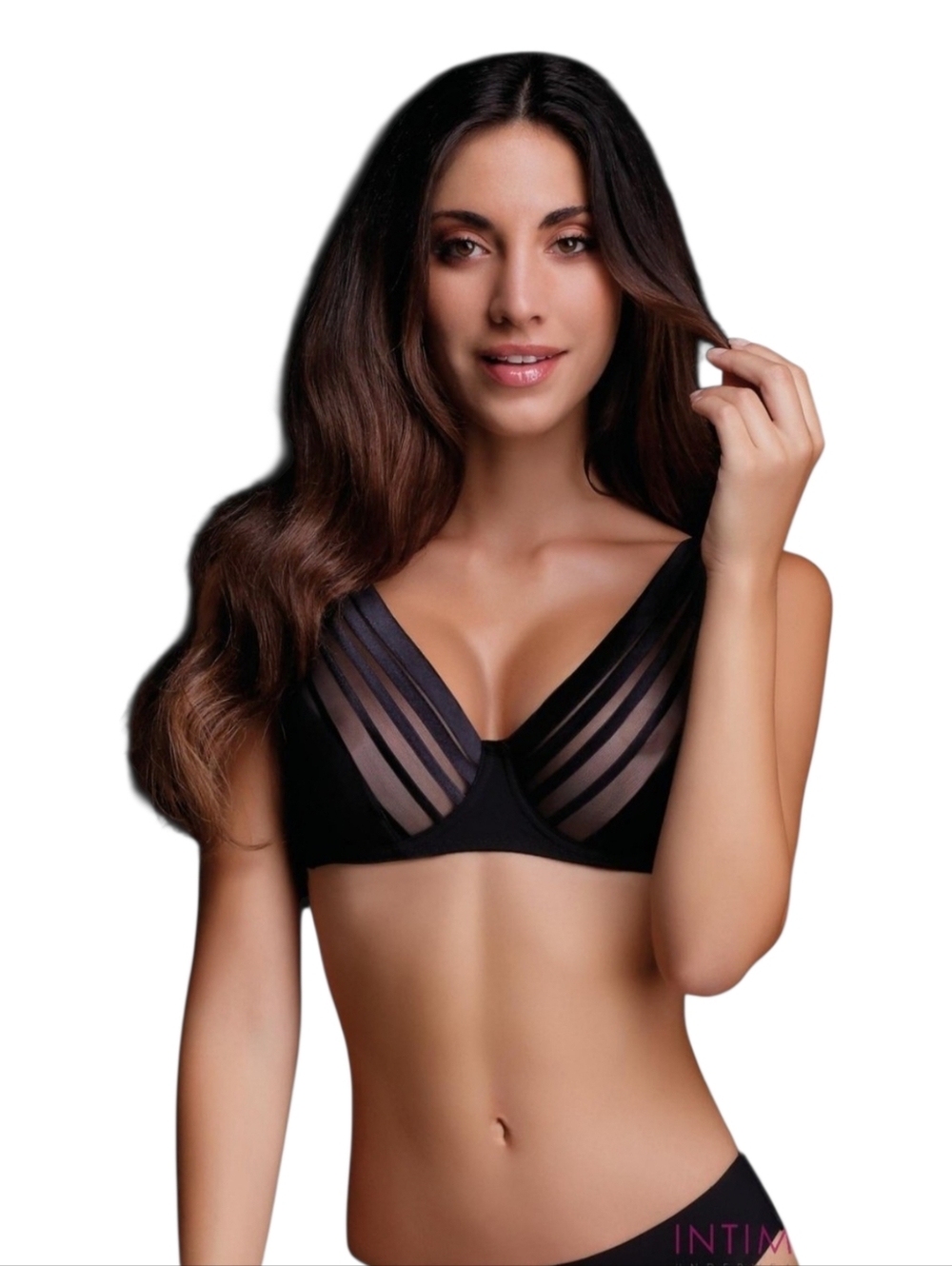 Adore Me 34D Lace Unlined Underwire Bra EUC Sexy Sheer Lingerie